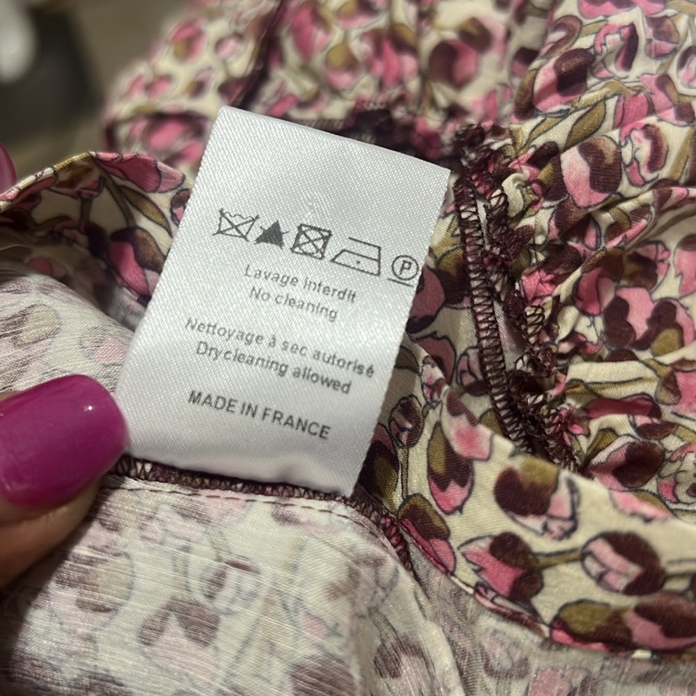 NINA RICCI • Paris• Pink Poppy Floral Linen Skirt 36| 4 Made in France - Picture 16 of 16